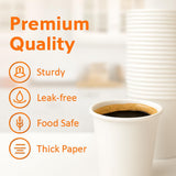 Lakesstory 50 Pack 8 oz Disposable Paper Cups - Small White Paper Cups for Hot & Cold Drinks, Water, Coffee, Tea, Mouthwash, Bathroom, Office, Party
