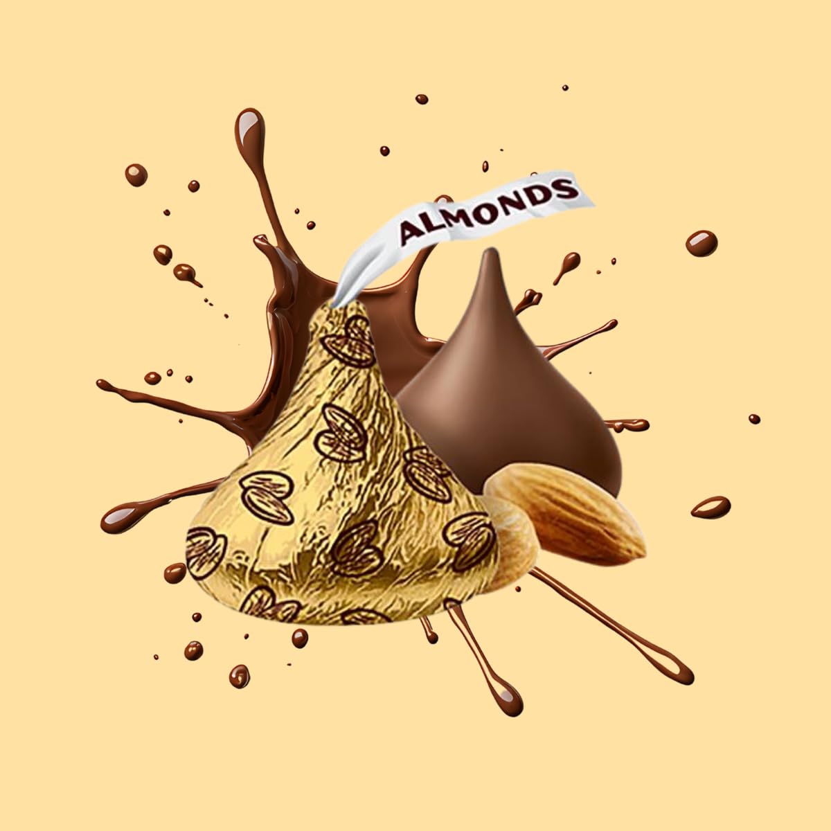 Candykrave Hershey'ss Cristmas Almond Kisses Milk Chocolate candy - (2LB 180 pcs) - Bulk chocolate Silver Foil Candy variety pack - Delicious Treats