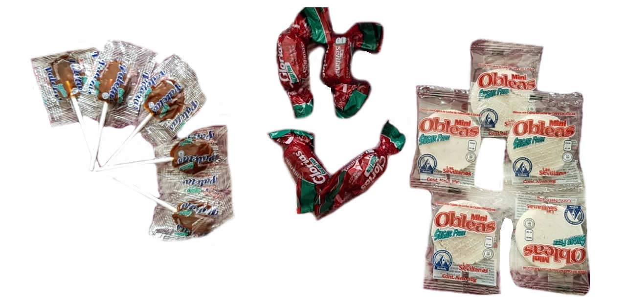 Las Sevillanas SUGAR FREE candy Assortment (Glorias- Mini Obleas- Lollipops) 14 pieces pack