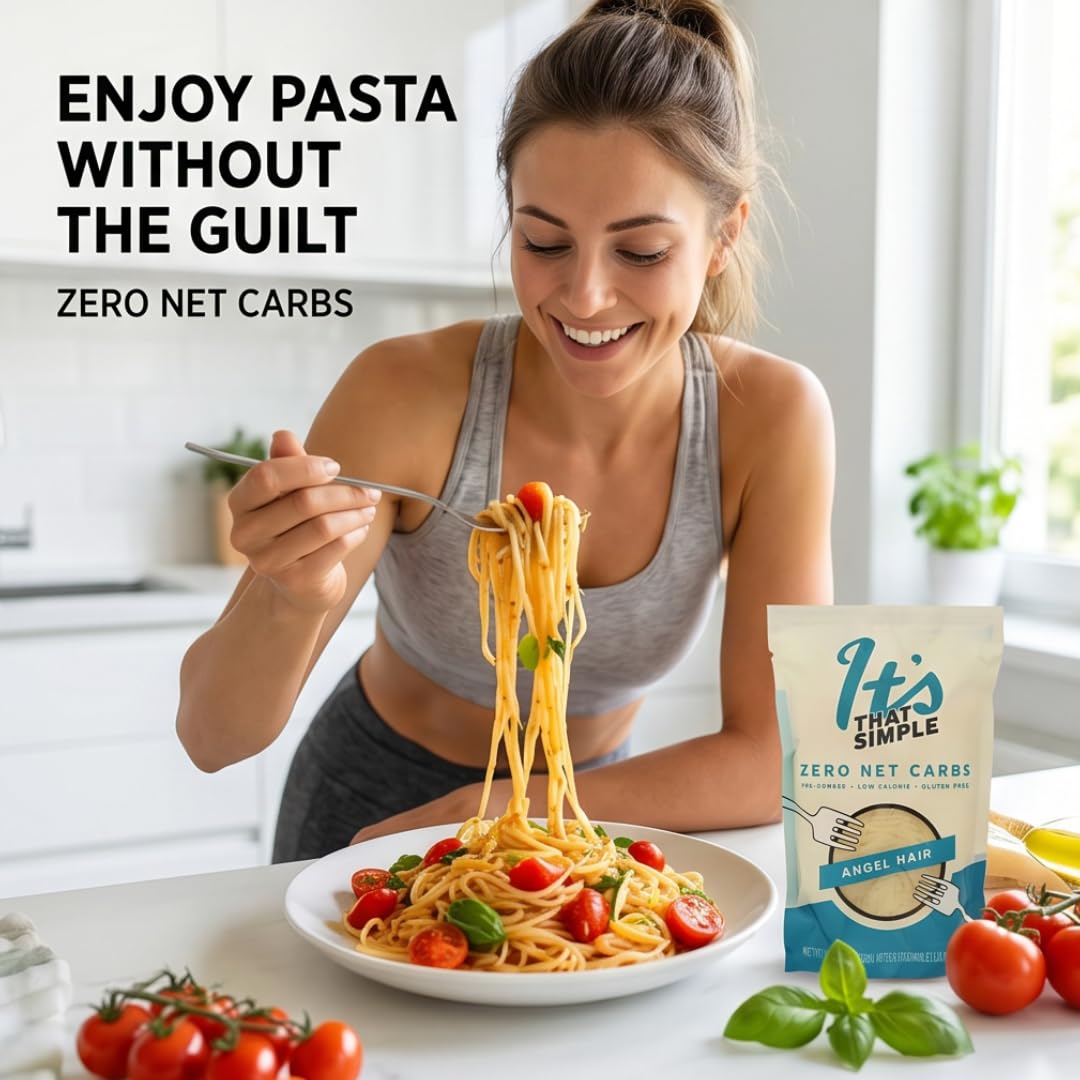 Its That Simple Pasta Angel Hair 9.52 OZ - Angel Hair Pasta Low Carb Pasta Alternative - Spaghetti Noodles Style Low Carb Noodles - Its Skinny Pasta