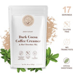 5 SPARROWS Healthy Sugar-Free Coffee Creamer Powder (Dark Hot Chocolate) - Stevia-Sweetened, Zero Sugar - Keto-Friendly Flavored Drink Mix, 10 oz