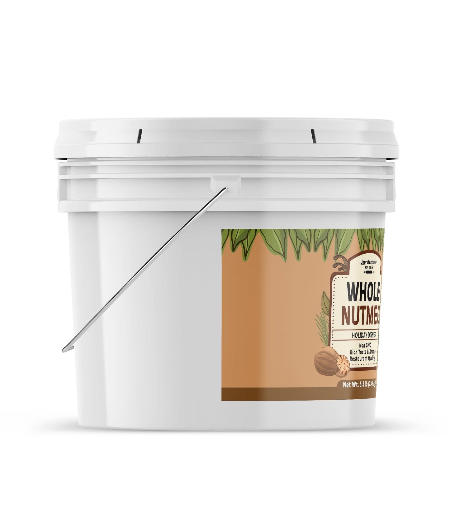 Unpretentious Whole Nutmeg, 1 Gallon, Gluten Free, Ideal for Holiday Dishes & Baked Goods