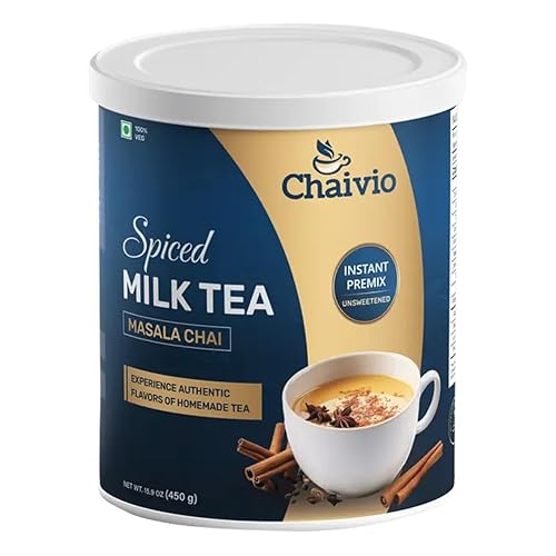 Chaivio Masala Chai Tea Latte, Unsweetened Instant Powder, Authentic Chai-with Natural Ingredients, No Preservatives, Tea Powder, Quick and Healthy