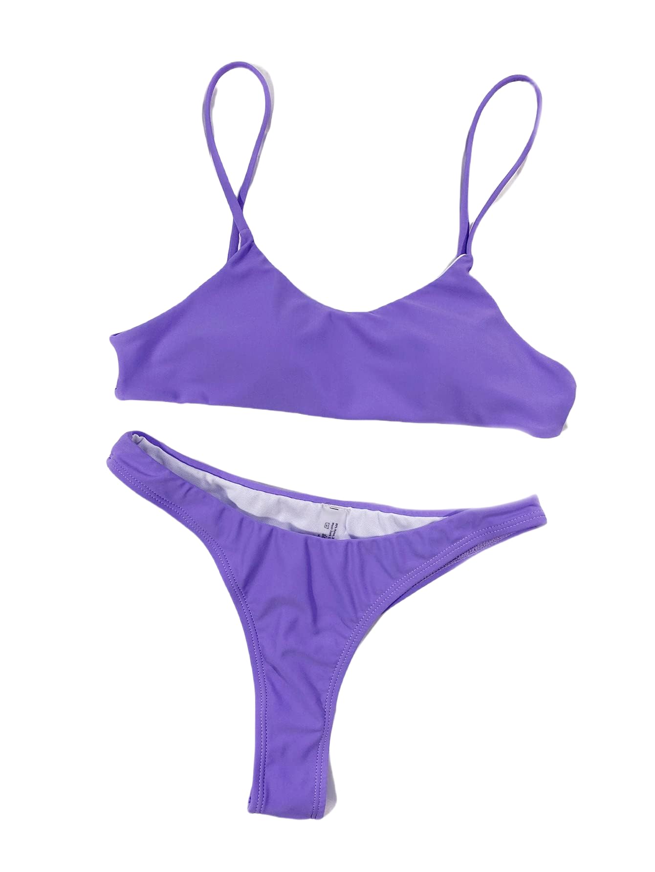 Women's Sexy Back Bikini 2021 Swimwear Swimsuit (Purple, L)