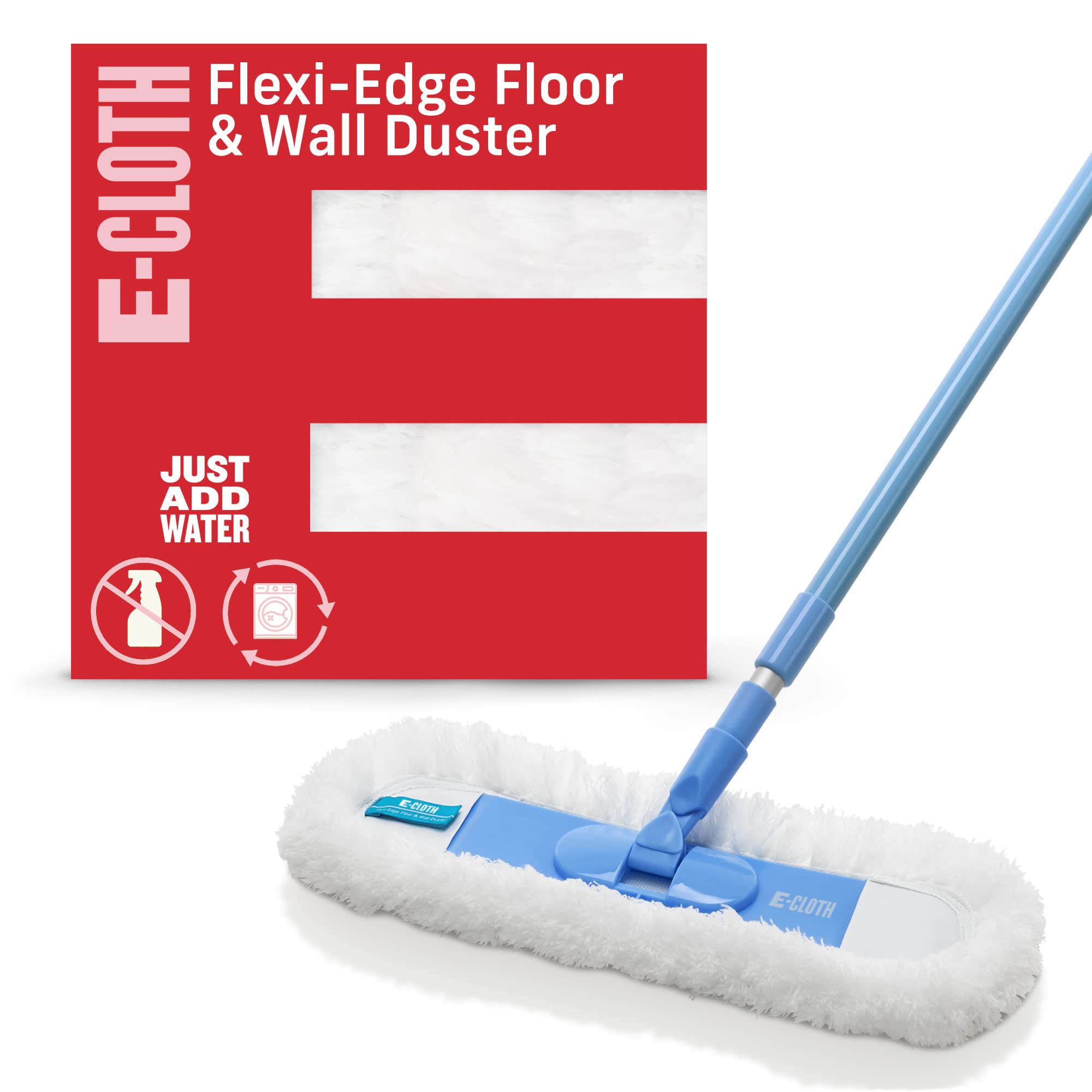 E-Cloth Flexi-Edge Floor & Wall Duster, Reusable Dusting Mop for Floor Cleaning, Floor Cleaner Ideal for Harword, Tile, Laminate and Other Hard