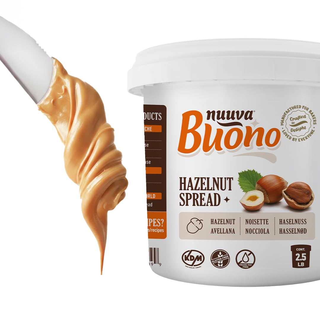 Nuuva Foods Buono Hazelnut Spread | Gluten Free Spread for Desserts & Chocolate Bars | Hazelnut Filling for Bakeries, Cookies & Pastries | Kosher