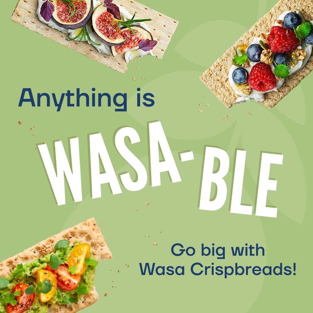 Wasa Light Rye Crispbread, 9.5 oz, Rye Crackers, Non-GMO Ingredients, Good Source of Fiber