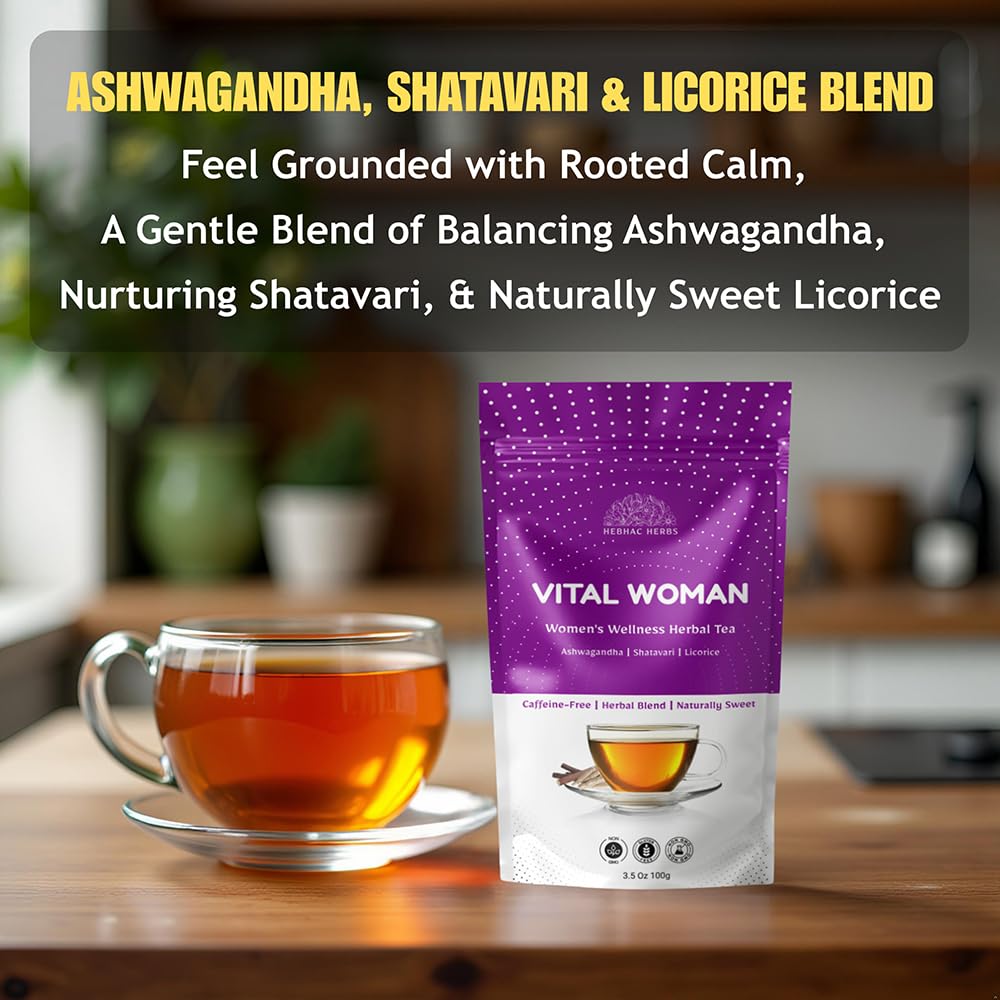 Ashwagandha Shatavari with Licorice tea cut 100 g (Vital Women) | Dried Roots Blend | Smooth, Earthy & Naturally Sweet | Caffeine-Free, Pure, Non-GMO