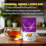 Ashwagandha Shatavari with Licorice tea cut 100 g (Vital Women) | Dried Roots Blend | Smooth, Earthy & Naturally Sweet | Caffeine-Free, Pure, Non-GMO