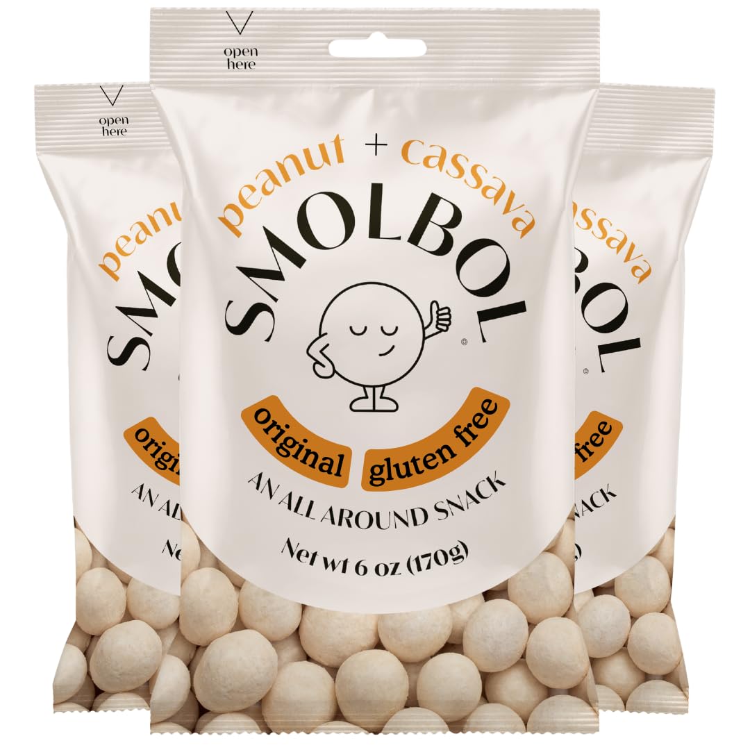 SMOLBOL Crunchy Peanuts | Roasted and Lightly Salted | Gluten-Free Cassava Crust | No Sugar | Plant Protein Snack | Birthday Snacks for Kids | Party