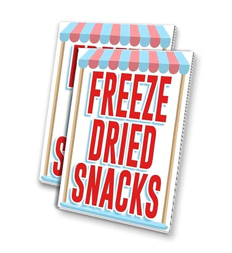 Freeze Dried Snacks (24" X 36") 4mm Corrugated Plastic Panel, Graphics Applied to 1 Side (Pk of 2) | Fair Food, Desserts, Sweets, Treats