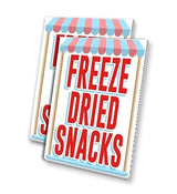 Freeze Dried Snacks (24" X 36") 4mm Corrugated Plastic Panel, Graphics Applied to 1 Side (Pk of 2) | Fair Food, Desserts, Sweets, Treats