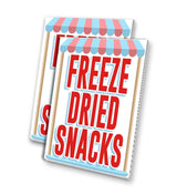 Freeze Dried Snacks (24" X 36") 4mm Corrugated Plastic Panel, Graphics Applied to 1 Side (Pk of 2) | Fair Food, Desserts, Sweets, Treats