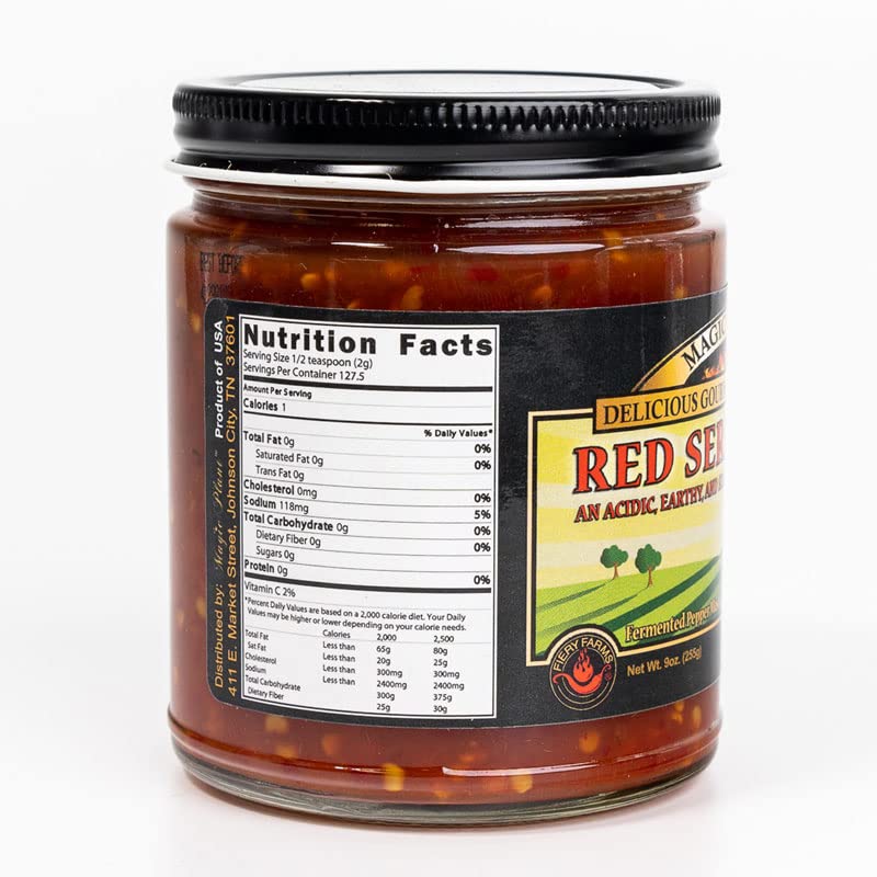 Red Serrano Pepper Mash by Magic Plant, 9 Oz Jar - Fresh Punch of Bold Flavor with an Earthy Semi-Sweet Flavor with Heat - 10K-25K SHUs - Chili Sauce