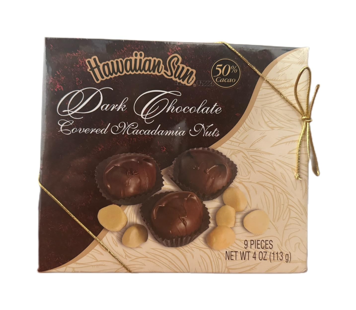 Hawaiian Sun Dark Chocolate Covered Macadamia Nuts - 9 Pieces (4 oz / 113 g)