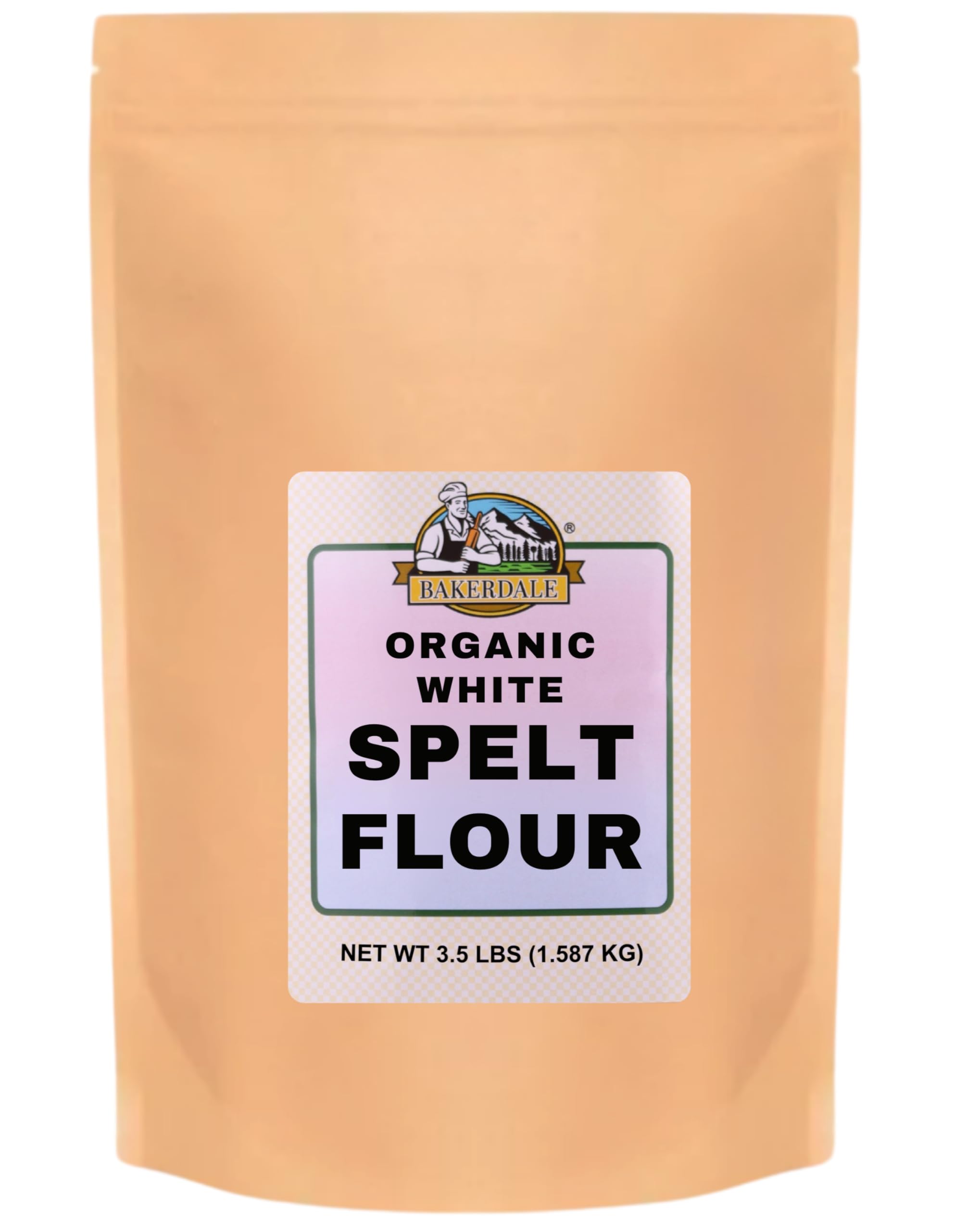 Bakerdale White Spelt Flour, 3.5 Pounds, Kosher Certified