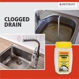 Mesliz Caustic Soda - Fast-Acting, Non-Toxic & Odorless Formula to Clear Blockages Instantly - Unblock Clogged Sinks & Pipes with Chimney & Drain