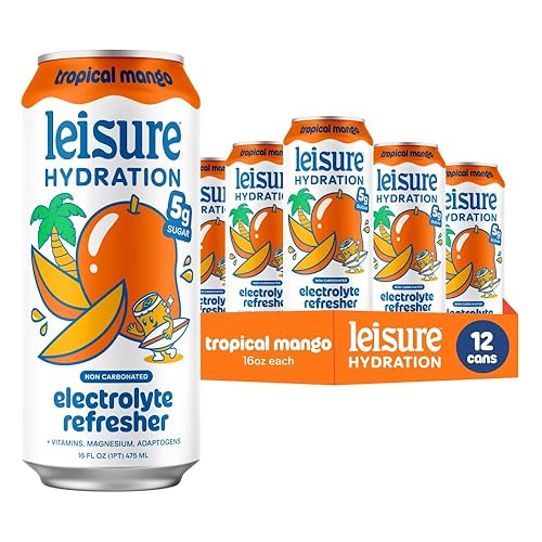 Leisure Hydration Non-Carbonated Electrolyte Refresher, Tropical Mango Flavor - Low Sugar Nutrient Enhanced Water Beverage - Get The Best Hydration