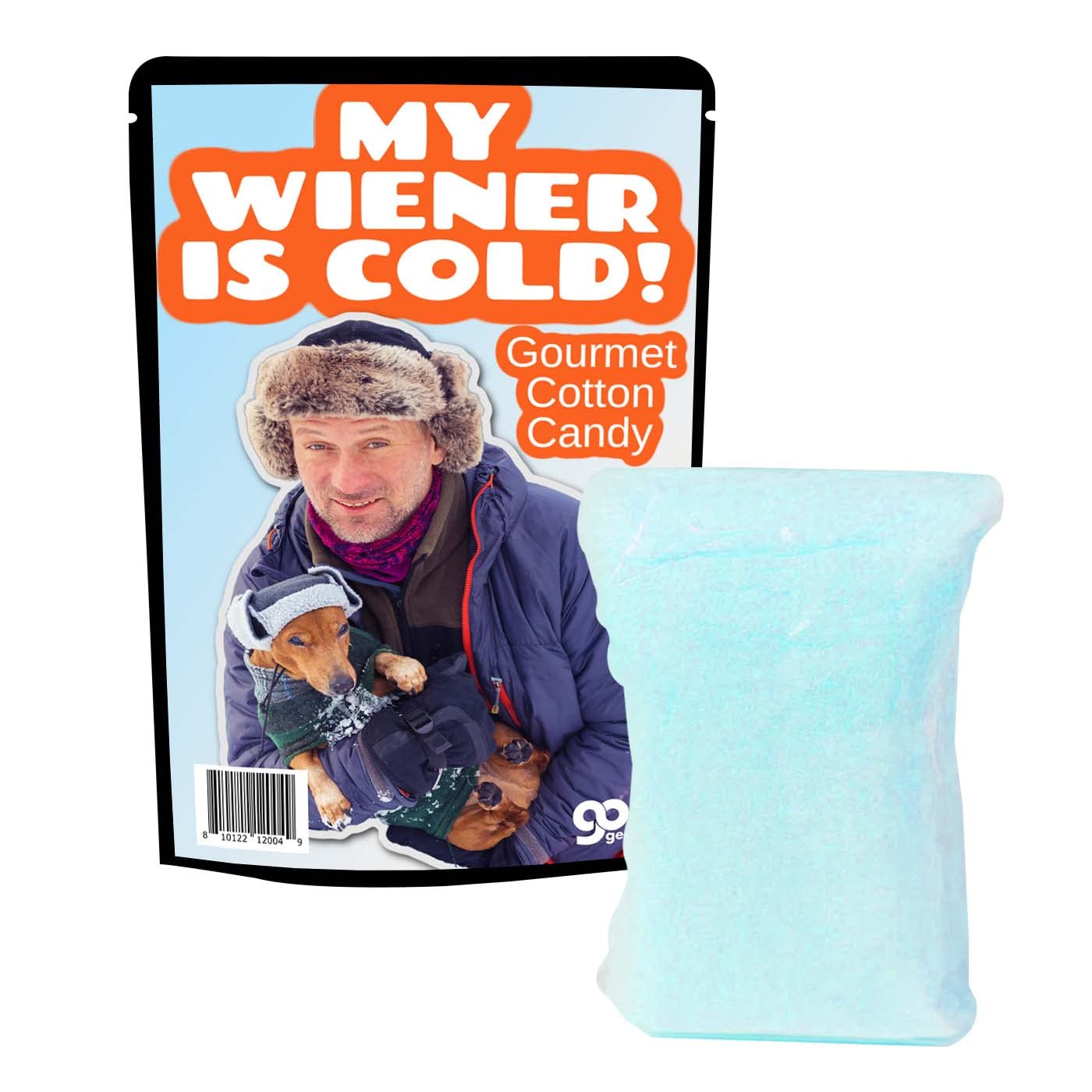 My Wiener is Cold Cotton Candy - Gourmet Food Gifts for Men - Funny Gag Gift for Dachshund Lovers - Blue Blueberry Flavor - Dog Owner Gifts for Women