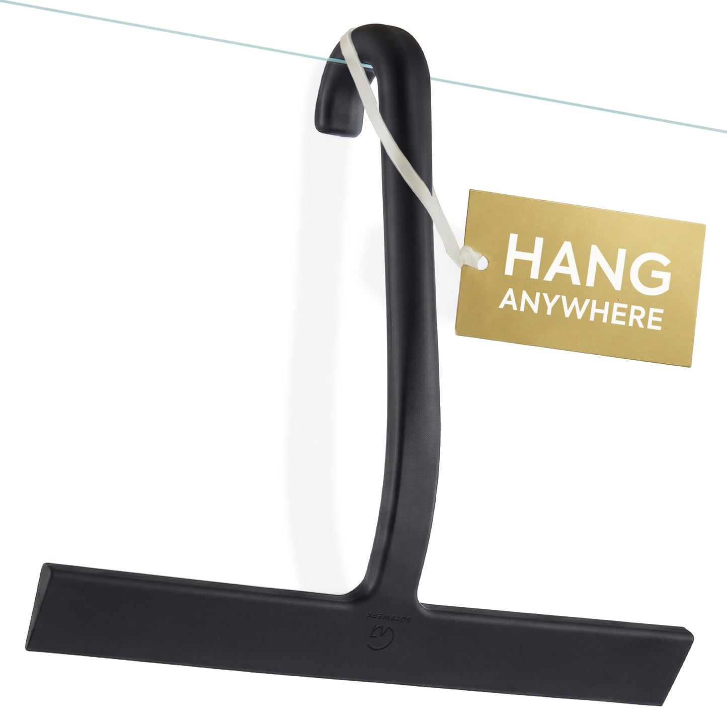 GÜTEWERK Shower Squeegee for Glass Doors - Bathroom Squeegee for Shower Glass & Tile Walls, Streak-Free & No-Squeak Silicone Blade, Stainless Steel