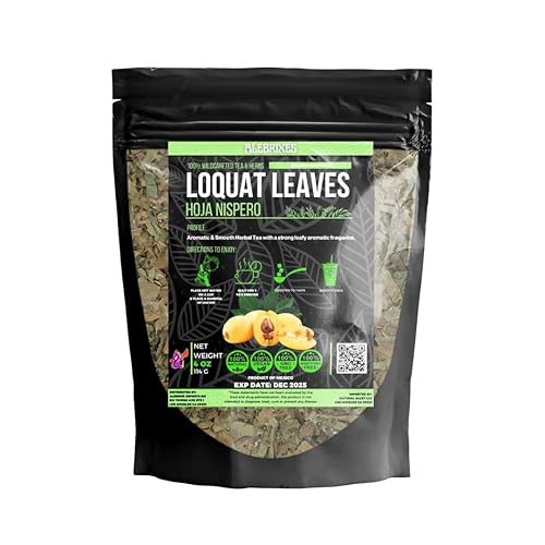 Alebrixes | Loquat Leaves Herbal Tea (4oz)| Premium Quality Whole Loquat Leaves Tea | Te Nispero - Eriobotrya Japonica | Wildcrafted.