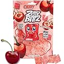 Cherry Zesty Bitez - Sour Candy Belts - Vegan Candy Strips, Super Sour Gummies - Mouth Puckering Sweet Candies for Adults & Kids - Resealable Pouch