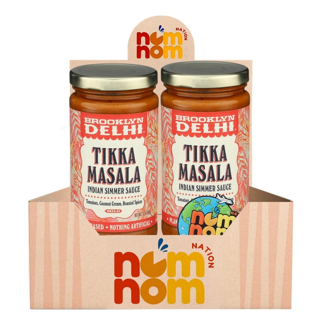 Brooklyn Delhi Sauce Simmer Tikka Masala - 12 oz Jar - Pack of 2 - Indian Curry Sauce for Butter Chicken Sauce and Stir Fry Sauce - Versatile Tikka