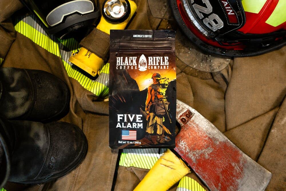 Black Rifle Coffee Company Five Alarm, 12oz Bag, Ground Coffee Medium Roast - Roasted Blend Made from Arabica Beans - Colombian & Brazilian Beans