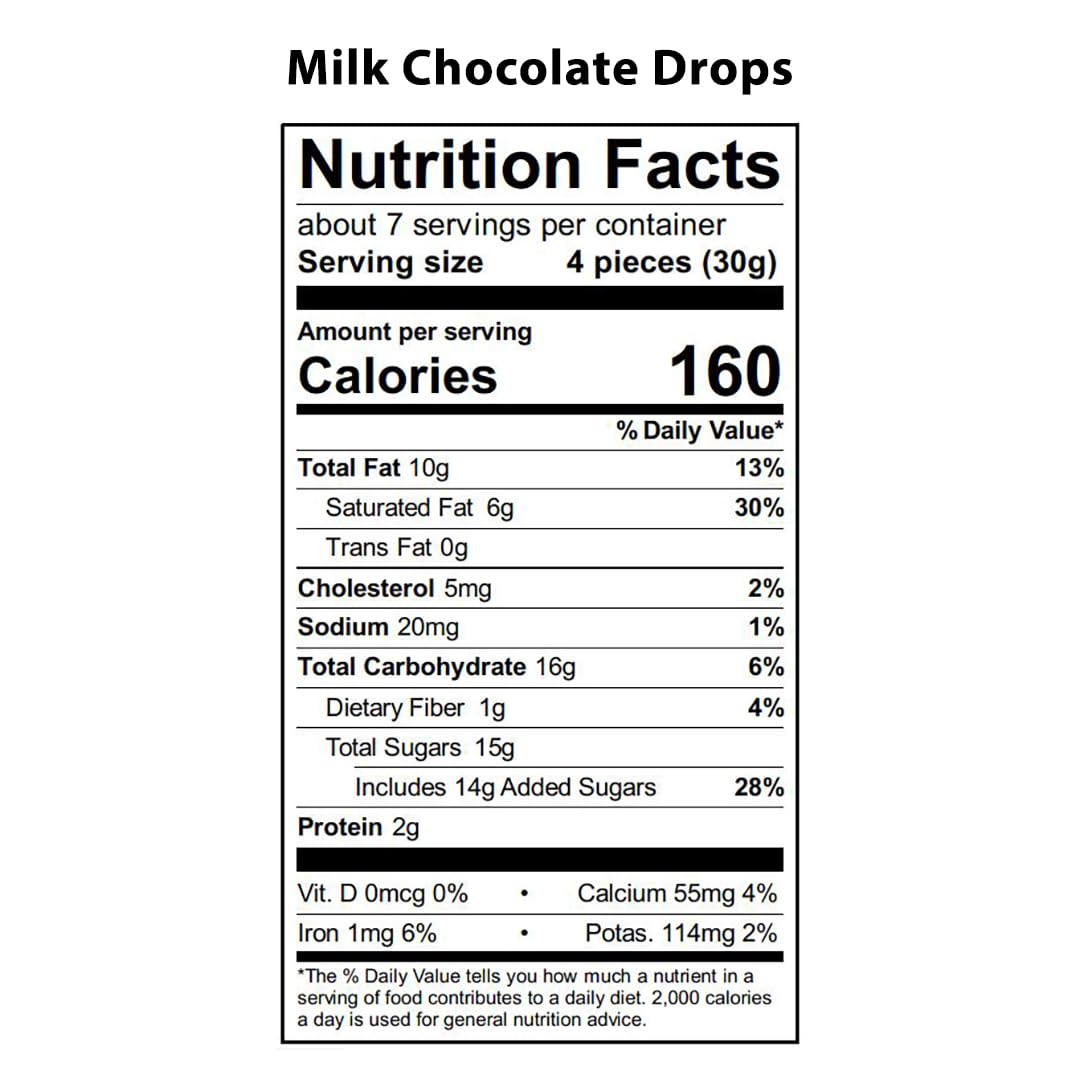 Vermont Nut Free Chocolates Drops (Milk Chocolate) 7.8 Ounces, Nut-Free, Egg-Free, Kosher