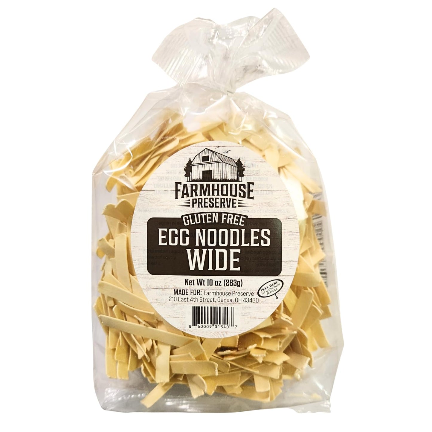 Gluten Free Wide Egg Noodles - Farmhouse Preserve Double Egg Yolk Amish Noodles, Chicken Noodle Soup, Stroganoff, Casseroles, Sheet-Cut, Rice Flour