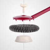 Rederdjskj Kitchen Stainless Steel Sponges Scourer Set with Handle Pack of 3, Large Stainless Steel Scrubbers - Metal Scouring Pads Kitchen Cleaning