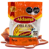 ALDAMA Medium Obleas Mediana Wafer Milk Candy - 8.81 oz | Creamy Mexican Oblea Cookies with Dulce de Leche Filling (1-Pack)
