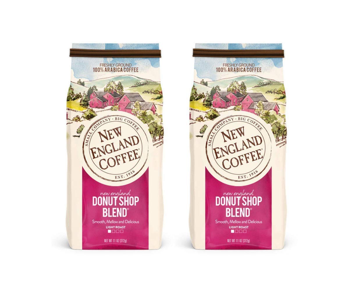 Light Roast Ground Coffee, New England Donut Shop Blend, Made of Premium Arabica Beans, Gluten Free and Certified Kosher, For a Smooth Mellow Coffee