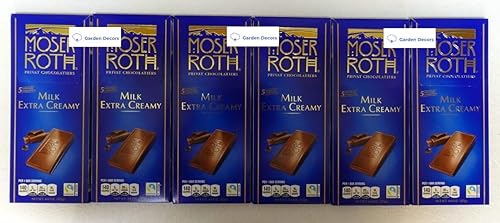 Moser Roth Privat German Chocolate Milk Extra Creamy 4.4oz 125g (6 Bars)