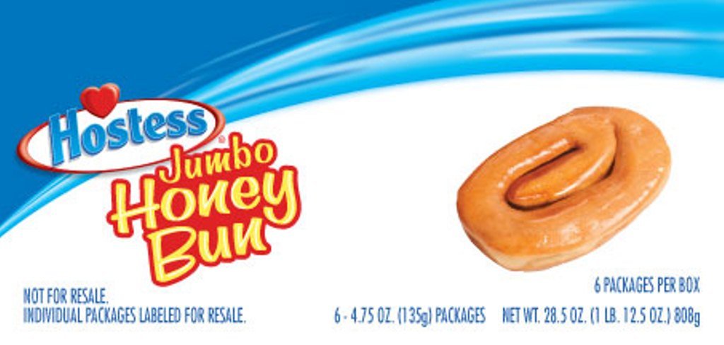 Hostess Jumbo Honey Bun, 4.75 Ounce , 6 Count