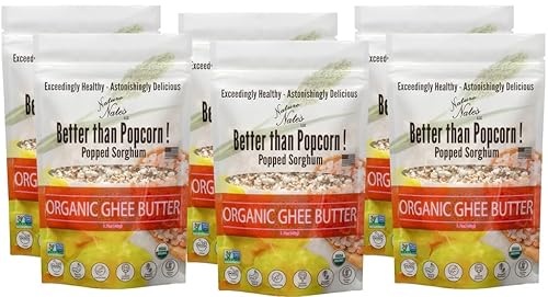 Nature Nate’s Popped Sorghum, Ghee Butter - Keto & Gluten Free, Healthy Snacks, Better Than Popcorn, Popcorn Alternative, Made in USA - 1.7 Ounce