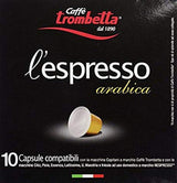 Trombetta l'espresso Arabica, (Pack of 8), blend of selected coffees of Arabic origin. Sweet and refined aroma, round and persistent taste with floral