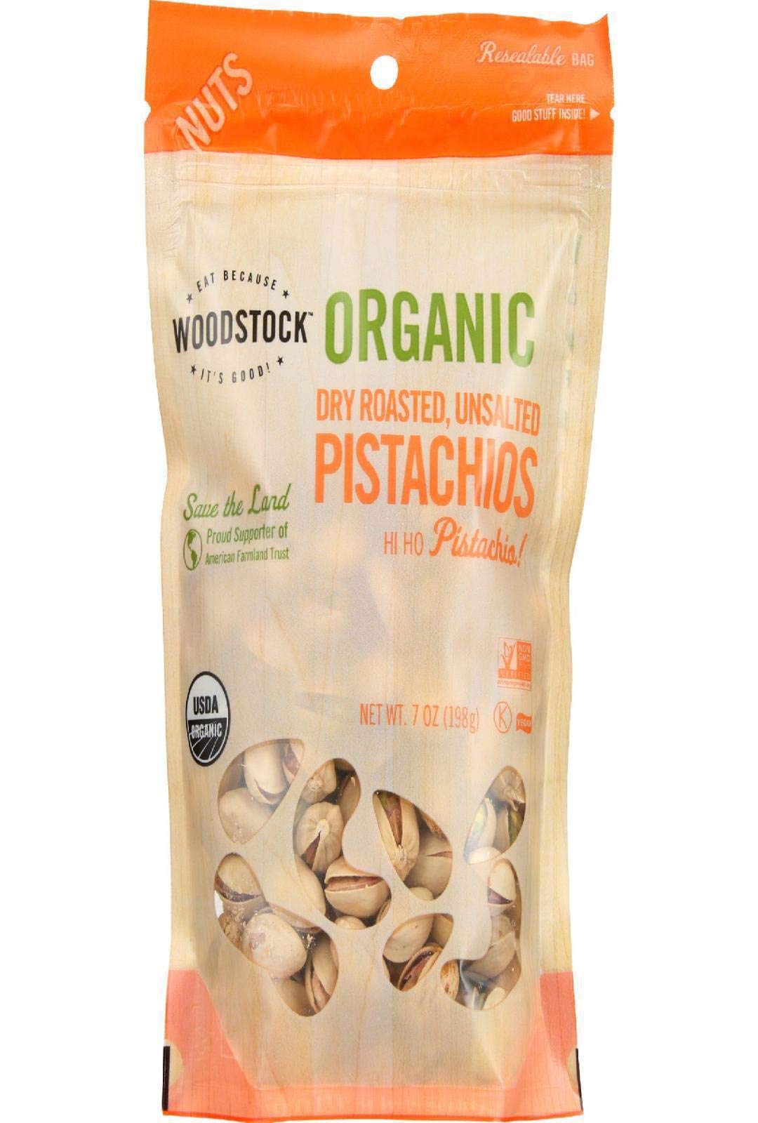 Organic Pistachios Dry Roasted and Unsalted 7 Ounces (Case of 8)