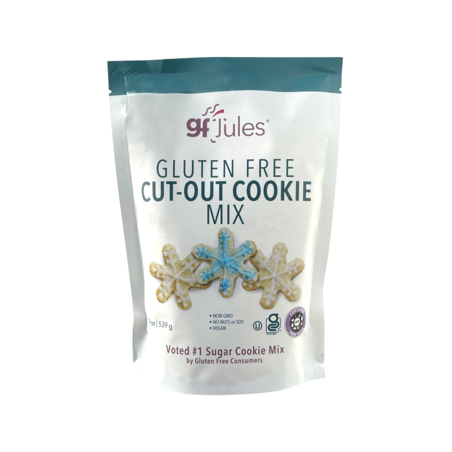 gfJules Certified Gluten Free Cut Out Cookie Baking Mix | No Grit, Non-GMO, Vegan | Certified Top 9 Allergen-Free & Kosher | Make 36 Sugar Cookies | 19 Ounces