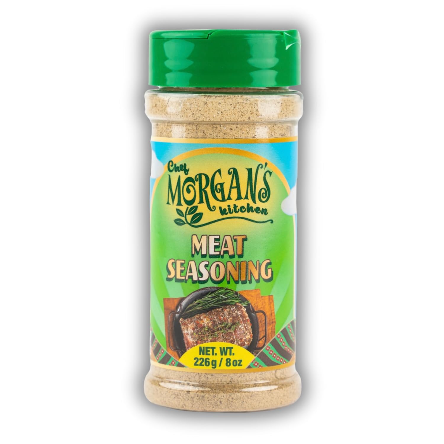 Chef Morgan’s Kitchen Meat Seasoning - 8oz Jamaican Dry Rub with Herbs & Spices - MSG & Gluten Free - Bold Flavor for Chicken, Beef & Steak - Perfect