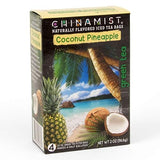 China Mist Iced Tea - Coconut Pineapple Green Tea Infusion - Refreshing and Delicious - Each Tea Bag Yields 1/2 Gallon - 4 bags.