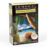 China Mist Iced Tea - Coconut Pineapple Green Tea Infusion - Refreshing and Delicious - Each Tea Bag Yields 1/2 Gallon - 4 bags.