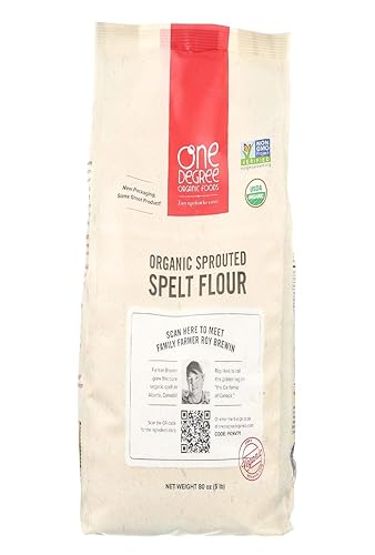 One Degree Organic Foods Sprouted Spelt Flour 80 Ounces (Case of 4)