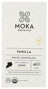 Moka Origins Organic Vanilla White Chocolate Bar, 2.4 OZ