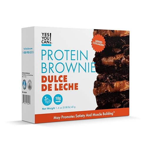 Yes You Can! Protein Brownie - Dulce De Leche - 7-Count Box, Gluten-Free, 10 g Protein Each