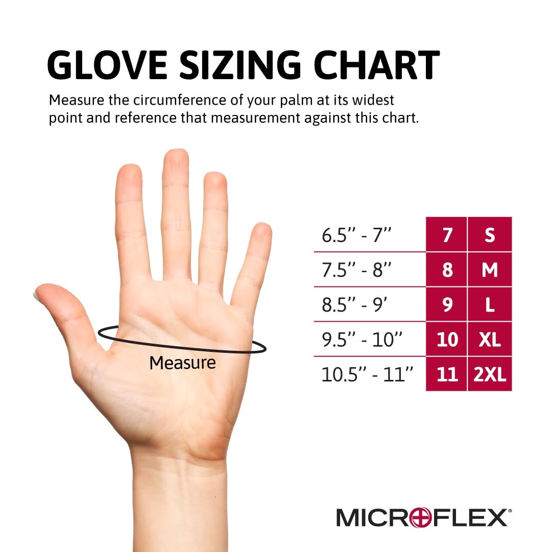 Ansell Microflex Blaze N48 7mil Disposable Nitrile Gloves w/Extended Cuff for Automotive, Oil, Mining - Small, Orange (Pack of 100)