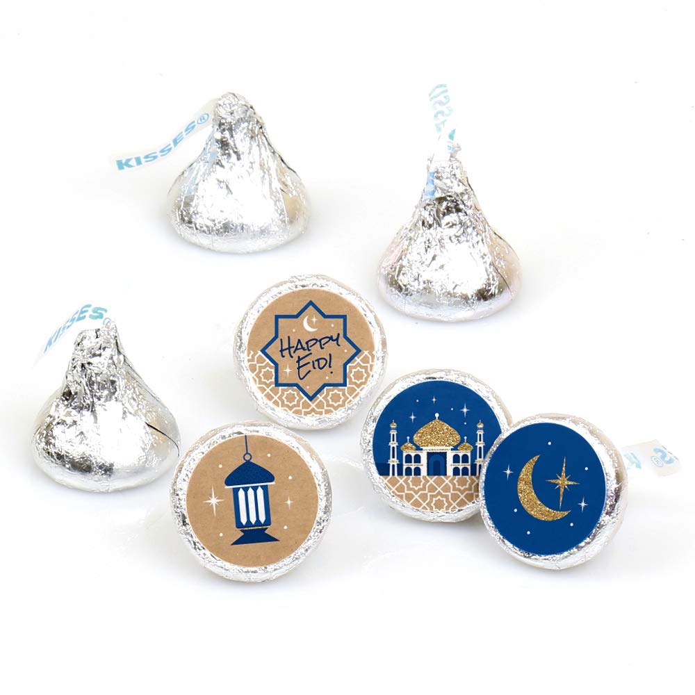 Ramadan and Eid Mubarak Party Favors - Round Candy Stickers - 108pc