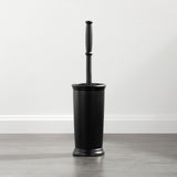 mDesign Toilet Bowl Brush and Holder - Covered Bathroom Toilet Brush - Standing Toilet Bowl Scrubber in Modern Holder - Compact, Space Saving, Deep