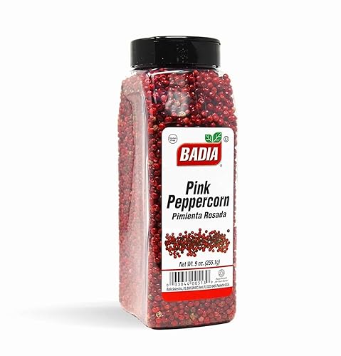 Badia Pink Peppercorn Whole, 9 oz - Sweet, Floral & Mildly Spicy Flavor Pink Pepper, Gluten Free & Kosher