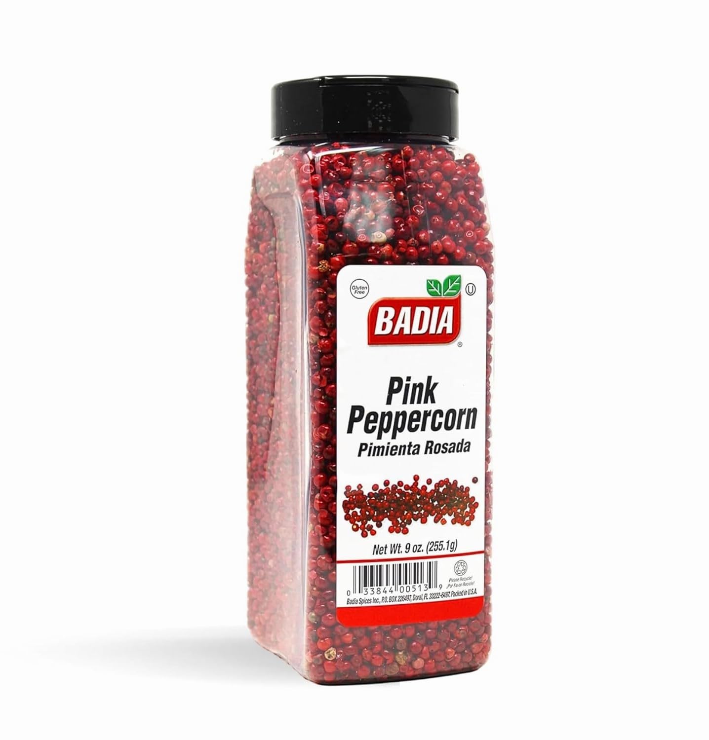 Badia Pink Peppercorn Whole, 9 oz - Sweet, Floral & Mildly Spicy Flavor Pink Pepper, Gluten Free & Kosher